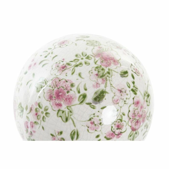 Bola Decorativa DKD Home Decor Flores Gres (12 x 12 x 12 cm) 2