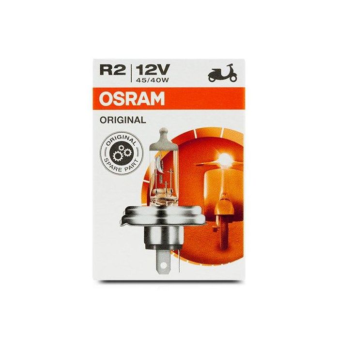 Osram OS64183 Bombilla Halógena P45T 12V 45/40W R2 Original para Faros Delanteros de Coche, Luz Blanca Cálida 3200K 2 Osram OS64183 Bombilla Halógena P45T 12V 45/40W R2 Original para Faros Delanteros de Coche, Luz Blanca Cálida 3200K 2