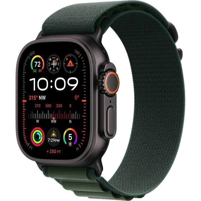 Apple Watch Ultra 2 GPS + Cellular - 49 mm - Caja de titanio negro - Correa Alpine Loop verde oscuro - Pequeño Apple Watch Ultra 2 GPS + Cellular - 49 mm - Caja de titanio negro - Correa Alpine Loop verde oscuro - Pequeño