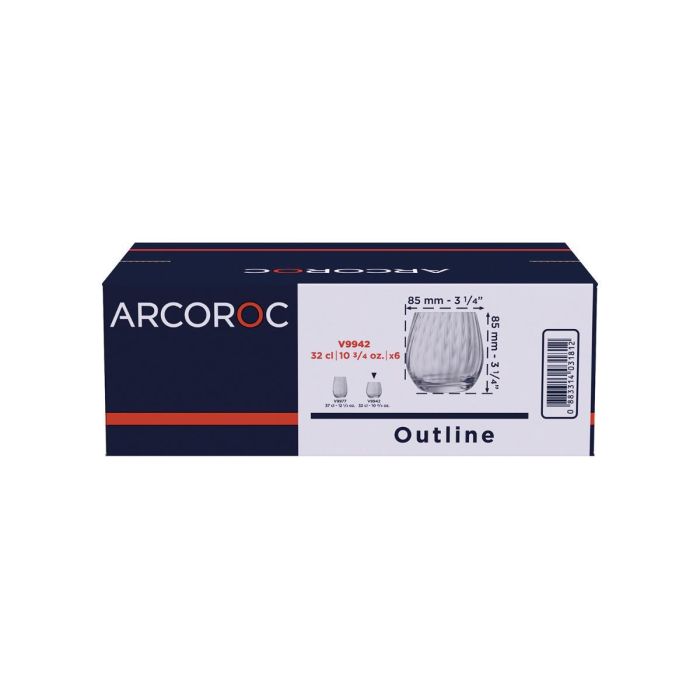 Caja 6 Vasos Bajos Vidrio Outline Arcoroc 32 cL 5