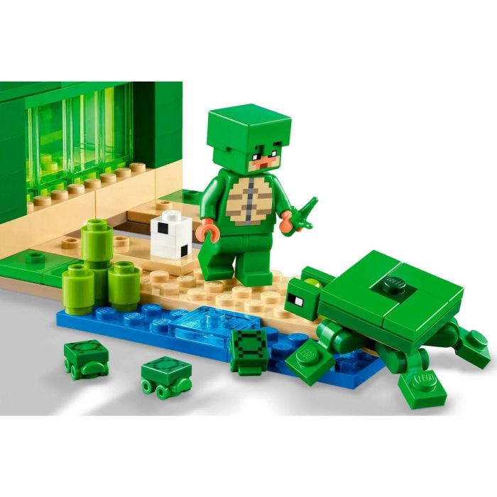 LEGO 21254 Minecraft Turtle Beach House, Juguete con Accesorios, Minifiguras de Personajes de Videojuegos 5