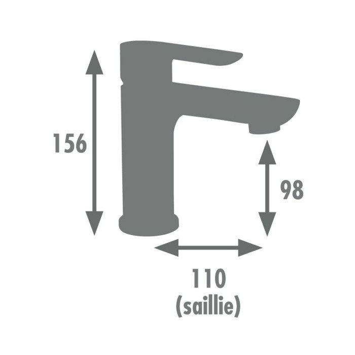 Edouard Rousseau AAAQX09941 Mezclador de Lavabo MILK Grafito Mate 1