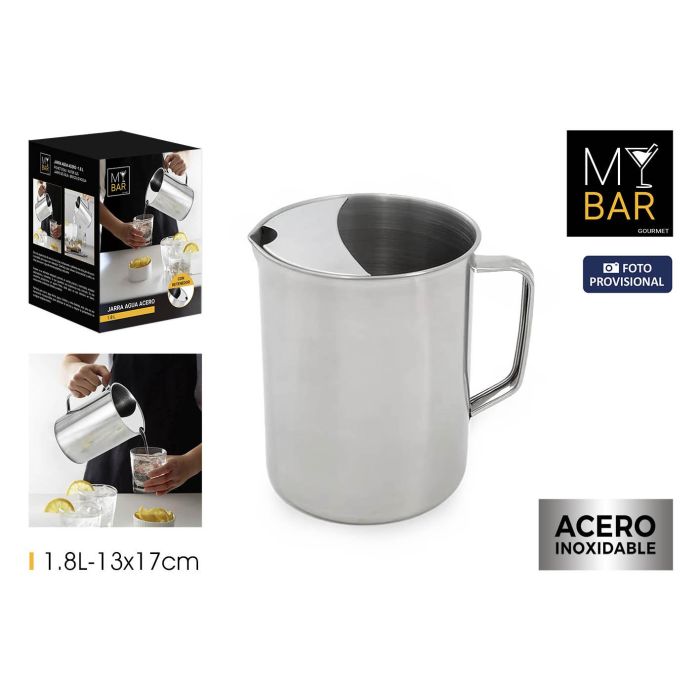Inde Jarra de Agua de Acero con Retenedor 1.8 L My Bar (12 Unidades)