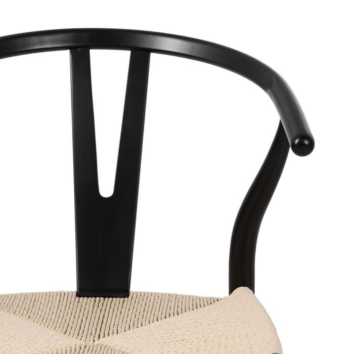 Silla Negro Madera / Fibra Salón 55 X 55 X 77 cm