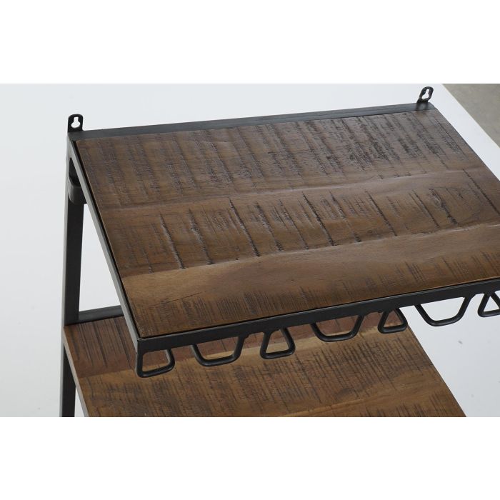 DKD Home Decor Botellero Vintage de Pared Gris Oscuro 83x30x104 cm, Hierro, Acacia y Cristal, con 3 Estanterías Desmontable 1 DKD Home Decor Botellero Vintage de Pared Gris Oscuro 83x30x104 cm, Hierro, Acacia y Cristal, con 3 Estanterías Desmontable 1