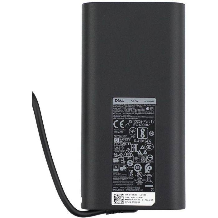 Dell AC Adapter, 90W, 19.5V, 3 Pin, Type C, C6, Power Cord 1 Dell AC Adapter, 90W, 19.5V, 3 Pin, Type C, C6, Power Cord 1