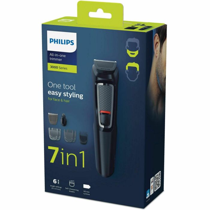 Philips MG3720/15 Multigroom Series 3000 Recortador 7 en 1 para Cara y Cabello, 60 min Autonomía, Cuchillas Autoafilables, Negro 1 Philips MG3720/15 Multigroom Series 3000 Recortador 7 en 1 para Cara y Cabello, 60 min Autonomía, Cuchillas Autoafilables, Negro 1