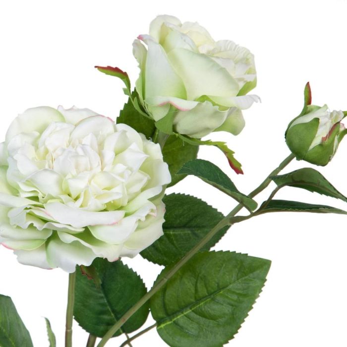 Flor Rosa Verde Artificial Decoración 15 X 15 X 61 cm