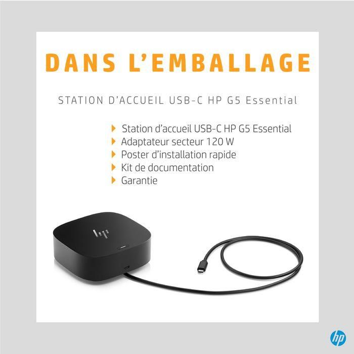 HP G5 USB-C Essential Dock - Estación de Acoplamiento Compacta para Portátiles - Soporte Triple Pantalla, Ethernet, Carga 11 HP G5 USB-C Essential Dock - Estación de Acoplamiento Compacta para Portátiles - Soporte Triple Pantalla, Ethernet, Carga 11