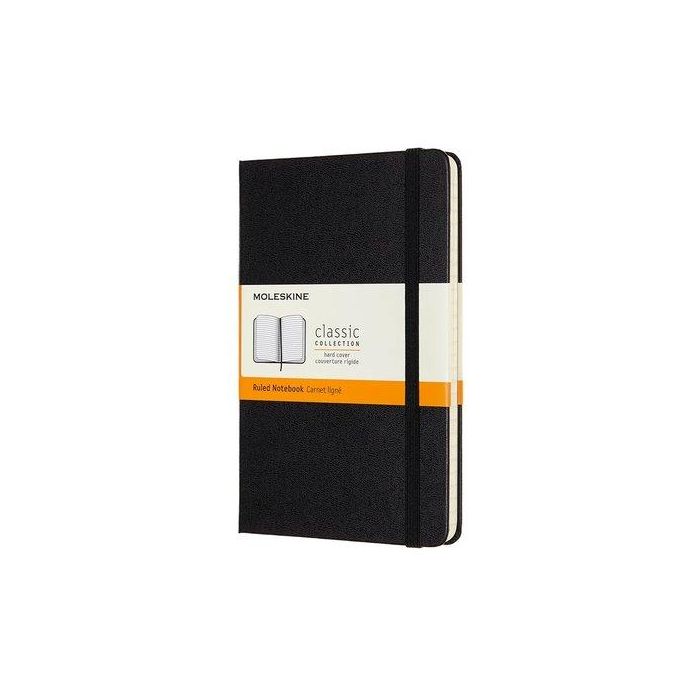 Cuaderno Moleskine Clasico Tapa Dura 11,5X18 208H 70Gr. Horizontal Con Goma Negra 6 unidades
