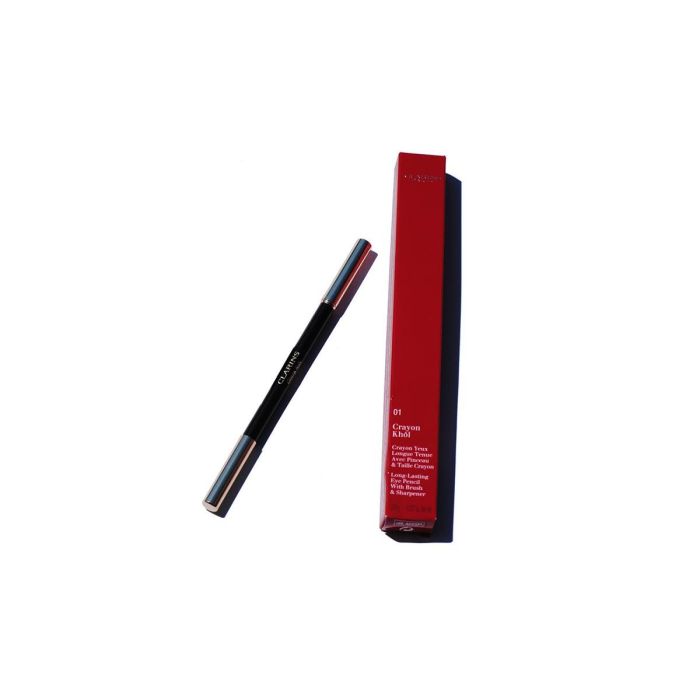 Clarins ms2601b1/01 Crayon Khôl Delineador de Ojos Larga Duración Pincel Difuminador 01 Carbon Black Apto Ojos Sensibles 0,4 g