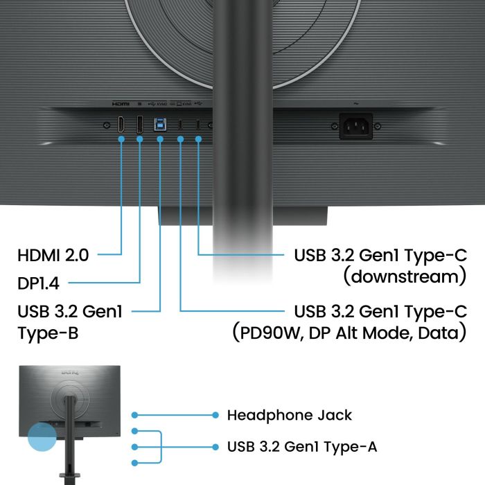 BenQ Monitor RD280UA 71.6cm (28.2") UHD 3:2 IPS HDMI USB-C DisplayPort ErgoArm Diseño Ergonómico para Oficina 17