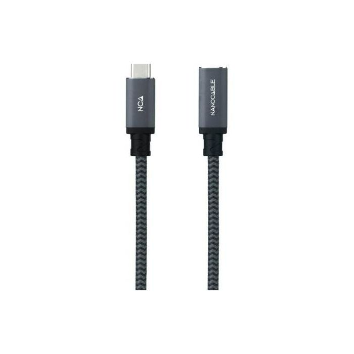 Nanocable 10.01.4500-COMB Cable Alargador USB Tipo-C Macho-Hembra 3.2 Gen2x2 20Gbps 100W/5A 4K/60Hz Thunderbolt 3 50cm Negro 1