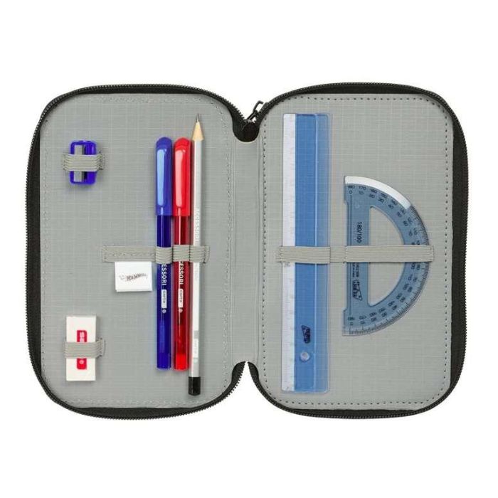 Safta Plumier Triple Hot Wheels 37 Piezas 12,5x19,5x5,5 Cm 2