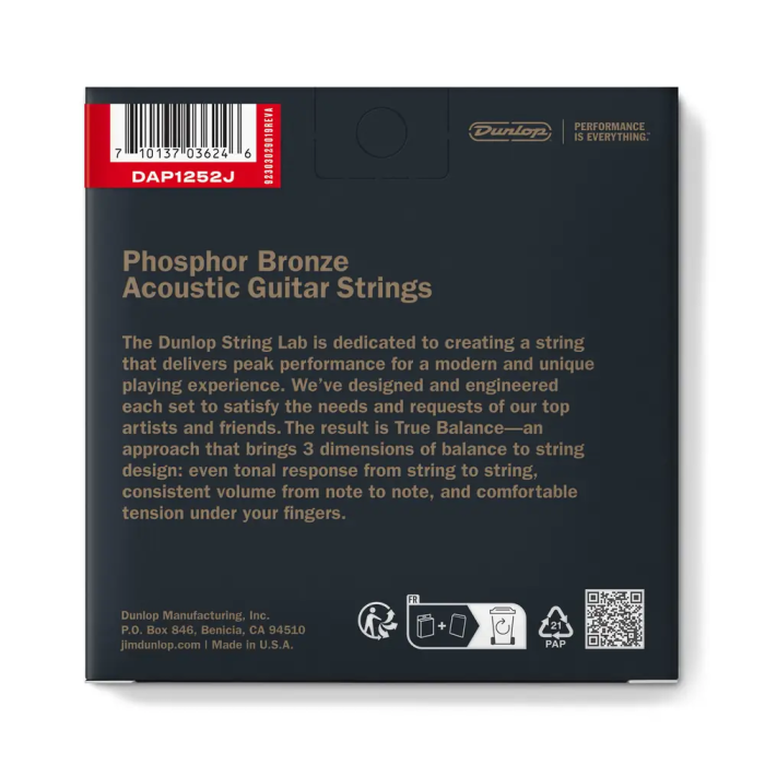 Dunlop Juego Acústica Phosphor Bronze Medium 12 Cuerdas 12-52 para Guitarra Acústica 1 Dunlop Juego Acústica Phosphor Bronze Medium 12 Cuerdas 12-52 para Guitarra Acústica 1