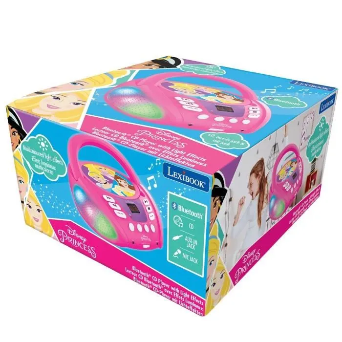 Lexibook Reproductor de CD Bluetooth Princesa de Disney con Efectos de Luz Multicolor, Compatible con Smartphones y Tablets 4 Lexibook Reproductor de CD Bluetooth Princesa de Disney con Efectos de Luz Multicolor, Compatible con Smartphones y Tablets 4
