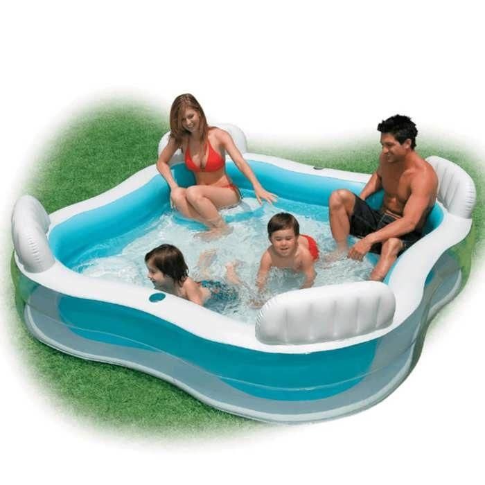 Piscina inflable INTEX con 4 asientos para niños y familias - 2,29x2,29x0,66m 1