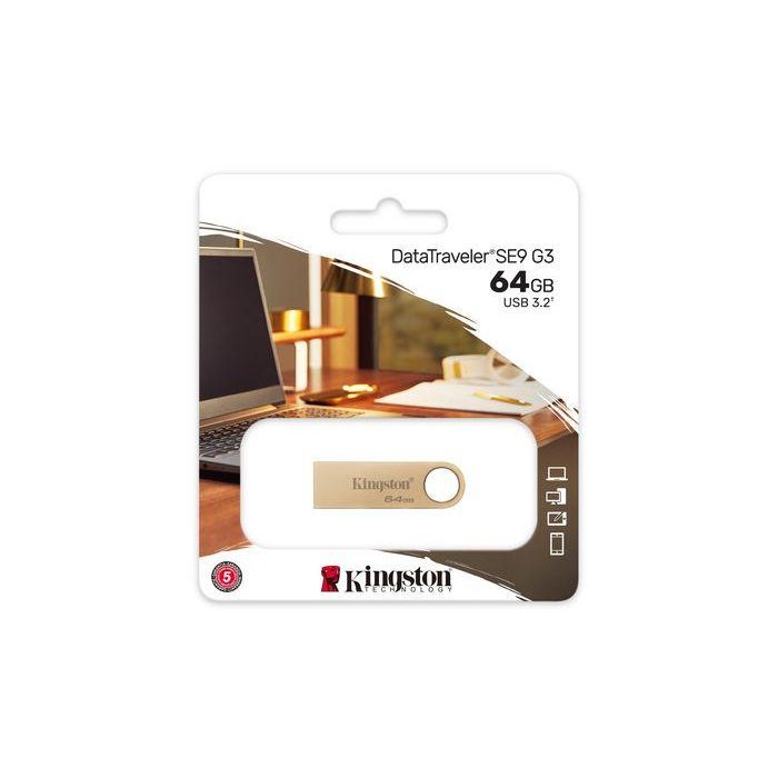 Kingston 64GB 220MB/s Metal USB 3.2 Gen 1 DataTraveler SE9 G3 4 Kingston 64GB 220MB/s Metal USB 3.2 Gen 1 DataTraveler SE9 G3 4