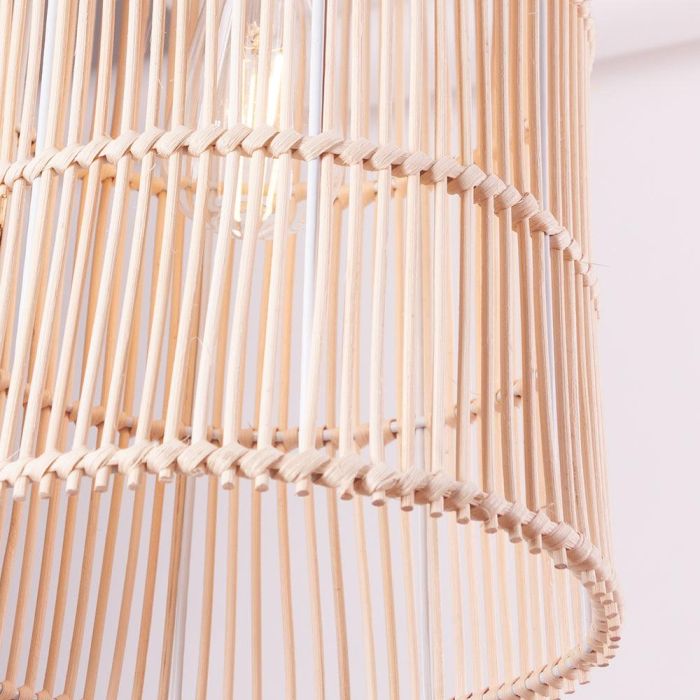 SKD-AP-RATAN Lámpara Colgante Evelynn de Ratán, compatible Bombilla E27 LED, Cable Regulable para Salón, Dormitorio, Comedor 1