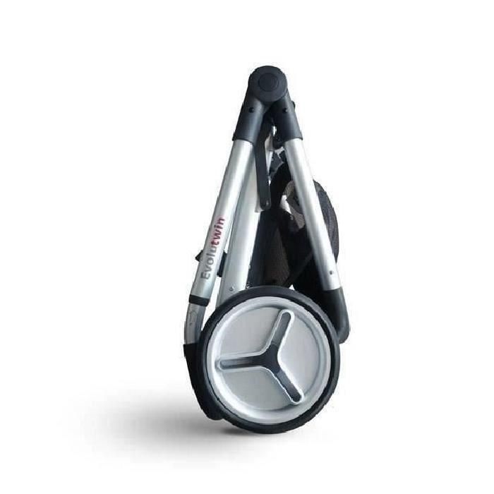 Red Castle Evolutwin Cochecito Doble Negro - Gemelar/Individual, Desde Nacimiento, Plegado Rápido, Manillar Ajustable, Compatible Sillas Auto 3