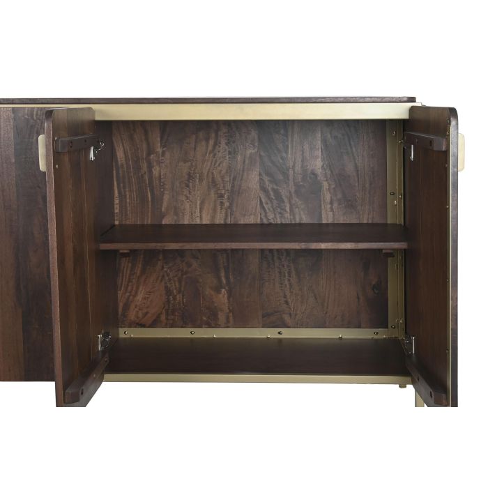 DKD Home Decor Buffet Moderno Marrón, Mueble Aparador de Almacenamiento para Salón y Comedor, Acero y Madera de Mango, 160x40x81 cm 3 DKD Home Decor Buffet Moderno Marrón, Mueble Aparador de Almacenamiento para Salón y Comedor, Acero y Madera de Mango, 160x40x81 cm 3