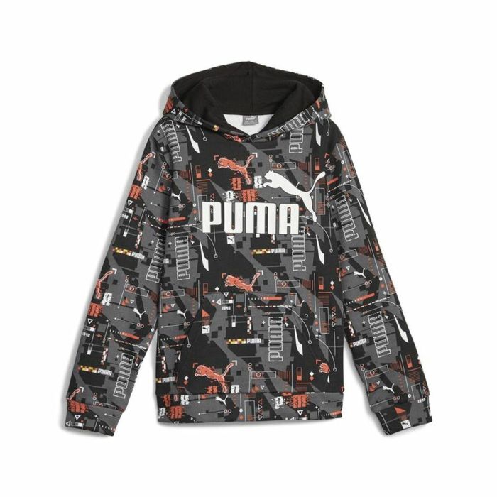 Sudadera con Capucha Niño Puma Ess+ Futureverse Aop Negro