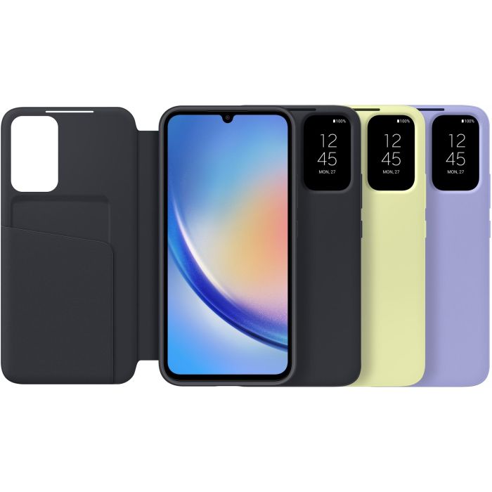 Samsung EF-ZA346 Smart View Wallet Case para Galaxy A34 5G, Funda Cartera con Bolsillo para Tarjetas, Negro, 6.6" 5