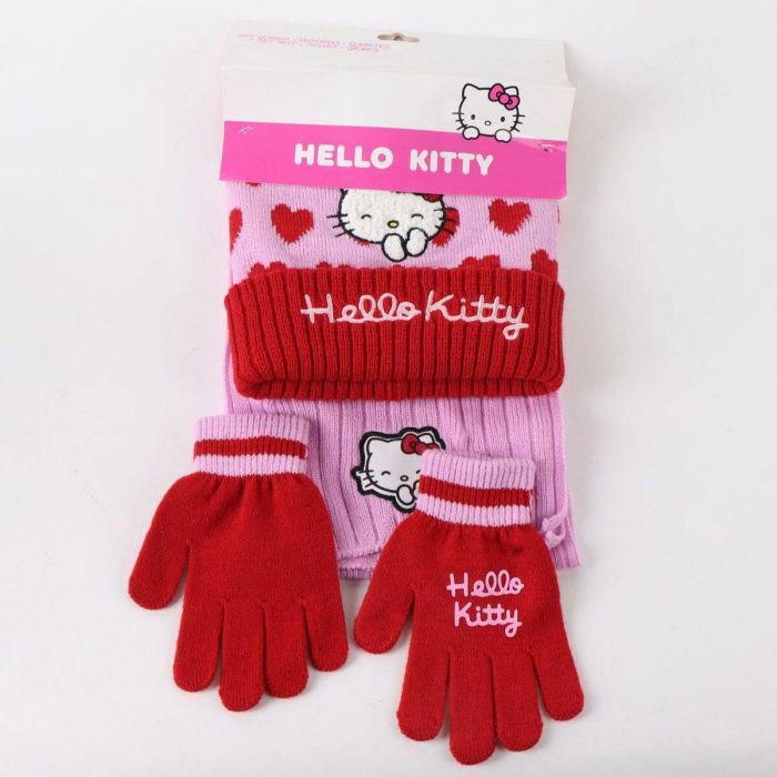 Gorro, Bufanda y Guantes Hello Kitty Rosa 3 Piezas 1 Gorro, Bufanda y Guantes Hello Kitty Rosa 3 Piezas 1