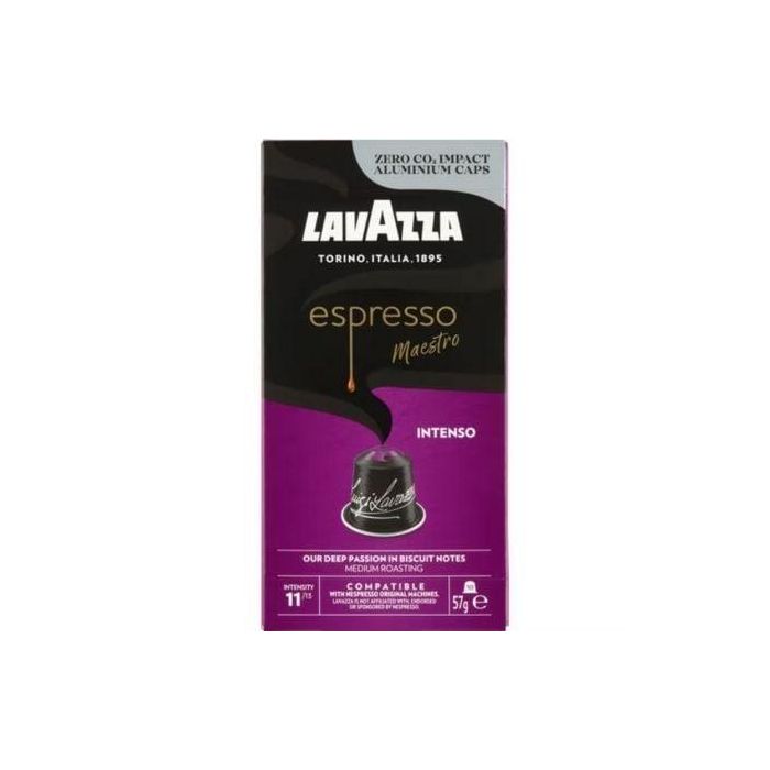 Lavazza 08670 Cápsulas de Café Espresso Maestro Intenso para Nespresso, Intensidad 11/13 con notas de Cacao y Caramelo, Caja de 10 de Aluminio Lavazza 08670 Cápsulas de Café Espresso Maestro Intenso para Nespresso, Intensidad 11/13 con notas de Cacao y Caramelo, Caja de 10 de Aluminio