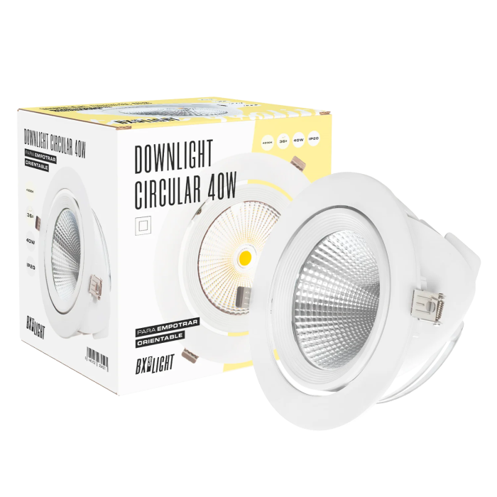 BX3 Light Downlight LED Empotrable 40W 4000Lm 4200K Orientable Blanco Frío UGR<17 50000 Horas [BX3-40W-GW]