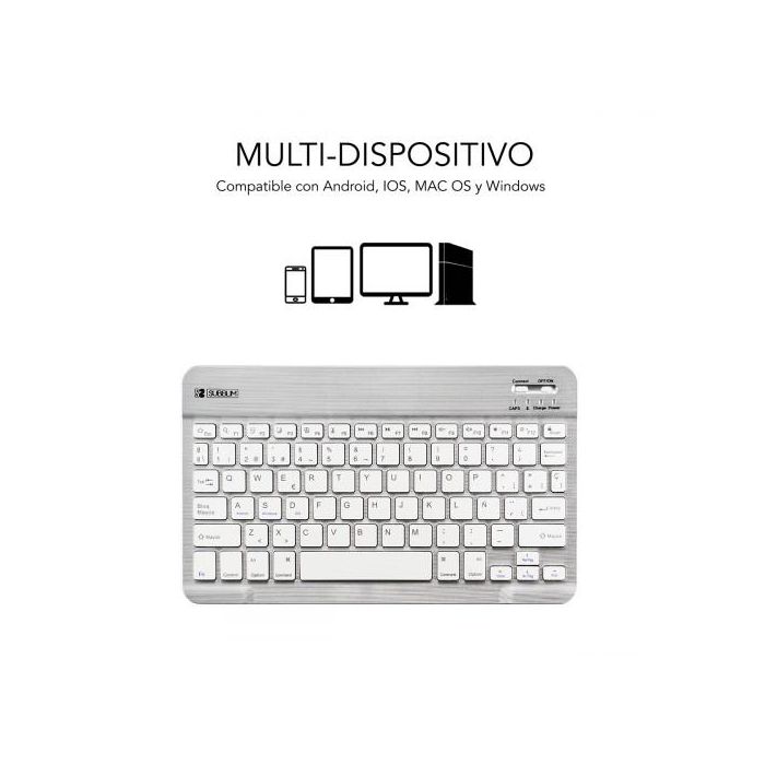 Teclado Bluetooth Subblim SUB-KBT-SM0001 Plateado Qwerty Español 1