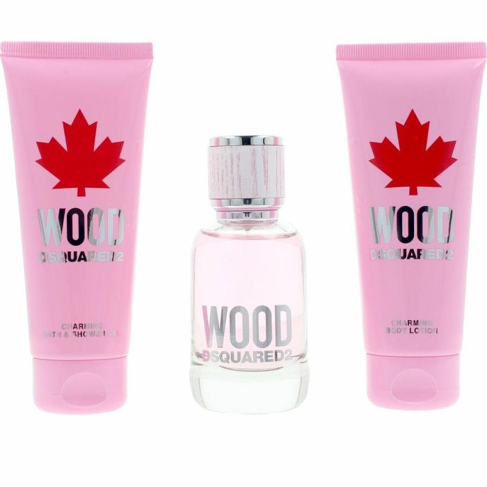 Dsquared2 WOOD POUR FEMME Estuche de Regalo Mujer Eau de Toilette 50ml + Gel de Ducha 100ml + Loción Corporal 100ml, 3 piezas