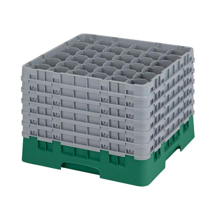 CAMBRO - 36S1214-119 - Cesta de lavado 36 comp. 6 alturas - 7,2 cm Ø máx. - alt. máx. 32,3 cm - 50 x 50 x 34,9 cm - Verde sherwood