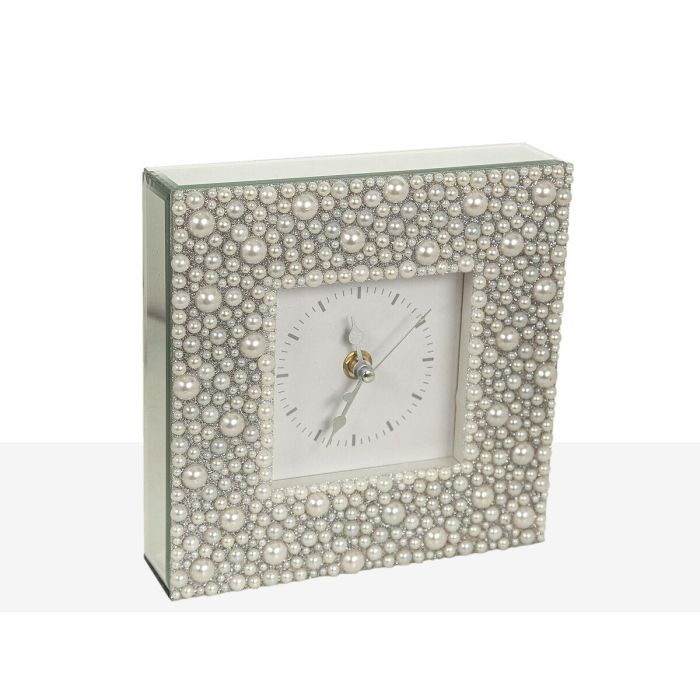 Reloj de Mesa Romimex Plateado Vidrio 18 x 18 x 5 cm 1