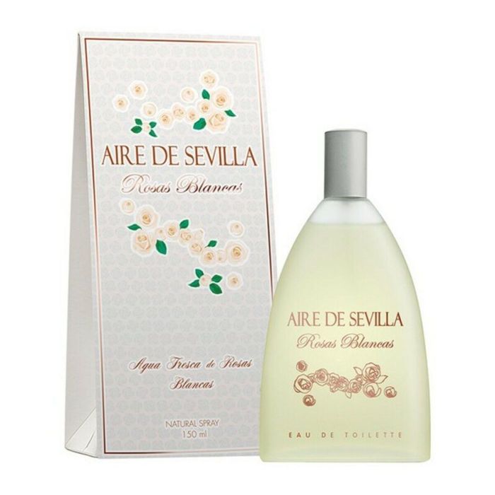 Aire de Sevilla Rosas Blancas Eau de Toilette Vaporizador para Mujer 150 ml - Fragancia Floral con Jazmín y Mandarina