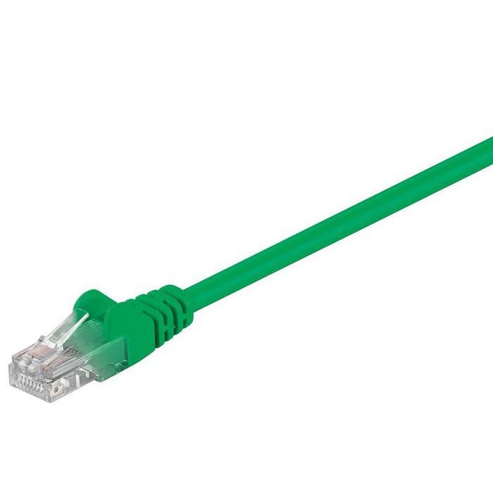 MicroConnect Cable de Red CAT5e U/UTP 0.25m Verde para Conexión de Redes, Switch, Módem y Router hasta 100MHz