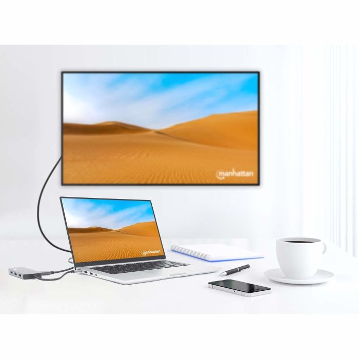 MANHATTAN USB-C 8-in-1 Dockingstation HDMI RJ45 3xUSB-A 9