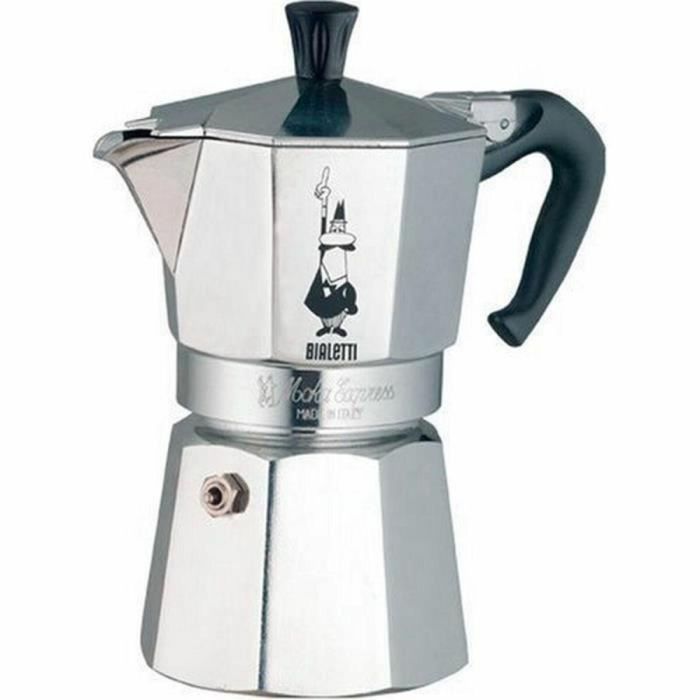 Bialetti AUC8006363011648 Cafetera italiana Moka Express de Aluminio para 4 tazas
