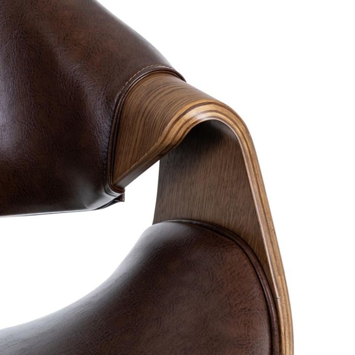 Silla Marrón Madera / Simil Piel 61 X 56 X 82 cm