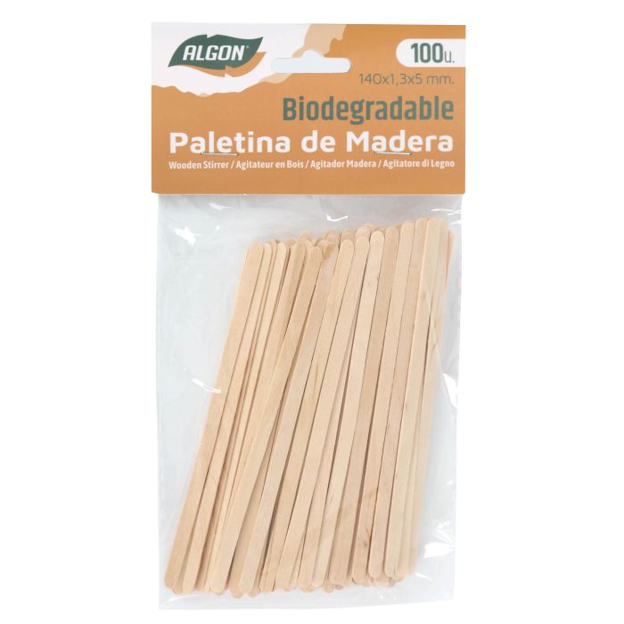 Set de 100 paletinas de madera Algon 140x1.3x5 mm (24 Cajas) 1 Set de 100 paletinas de madera Algon 140x1.3x5 mm (24 Cajas) 1