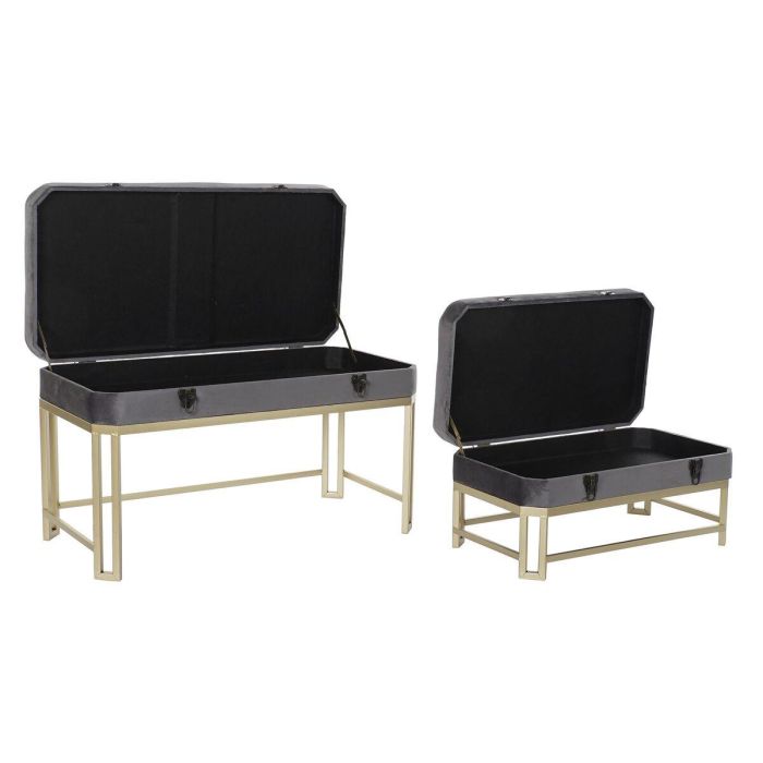 Descalzadora Glam DKD Home Decor Gris Dorado 40 x 47 x 80 cm Set de 2 4 Descalzadora Glam DKD Home Decor Gris Dorado 40 x 47 x 80 cm Set de 2 4