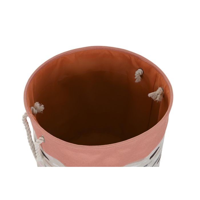 DKD Home Decor Cesta Ropa Básicos Poliéster 45x45x45 cm - Pack 3 Unidades Surtido Colores Gris, Burdeos, Naranja 2