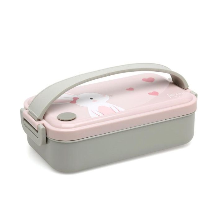 Caja Almuerzo Acero Inoxidable Conejo Rosa 3