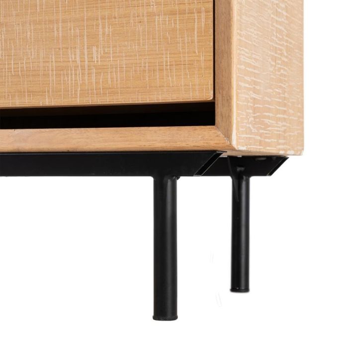 Zapatero Natural-Negro Madera-Metal 60 X 25 X 123 cm