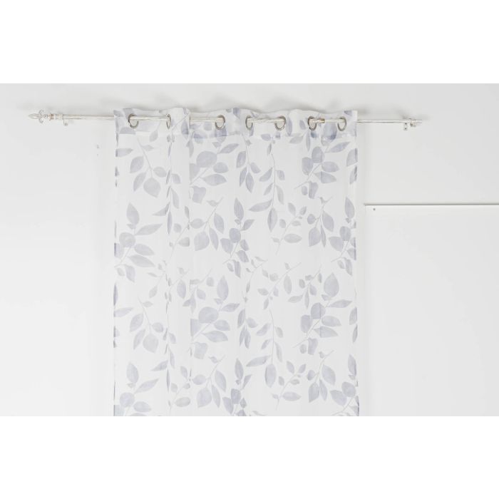 DKD Home Decor Cortina Visillo Oriental de Hojas Poliester Azul Blanco 270 x 140 cm - Pack 2 Unidades 1 DKD Home Decor Cortina Visillo Oriental de Hojas Poliester Azul Blanco 270 x 140 cm - Pack 2 Unidades 1