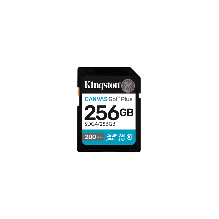 Kingston SDG4/256GB Tarjeta de Memoria SD Canvas Go! Plus 256GB Clase 10 U3 V30 200MB/s 0 Kingston SDG4/256GB Tarjeta de Memoria SD Canvas Go! Plus 256GB Clase 10 U3 V30 200MB/s 0