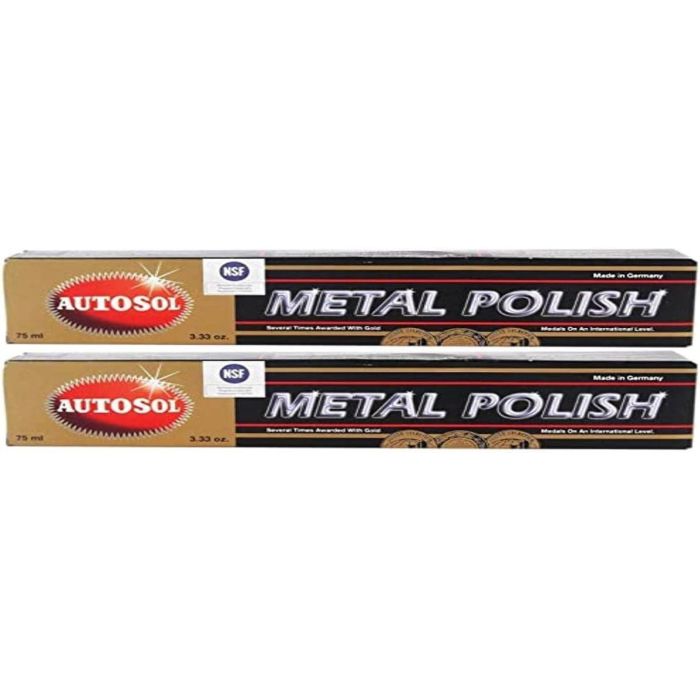 Autosol SOL01001000X2 Pack 2 Pulimento para Metales Tubo 75 mL - Elimina Óxido, Corrosión y Manchas, Brillo Duradero Autosol SOL01001000X2 Pack 2 Pulimento para Metales Tubo 75 mL - Elimina Óxido, Corrosión y Manchas, Brillo Duradero