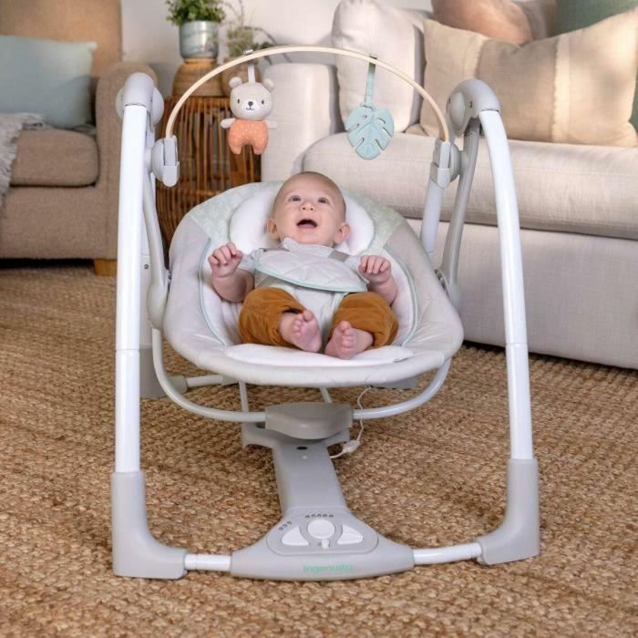 Ingenuity ING0074451169685 Hamaca Eléctrica Plegable Bebé Cosy Spot con Arco de Juguetes, Balanceo, Temporizador y Reclinación 1