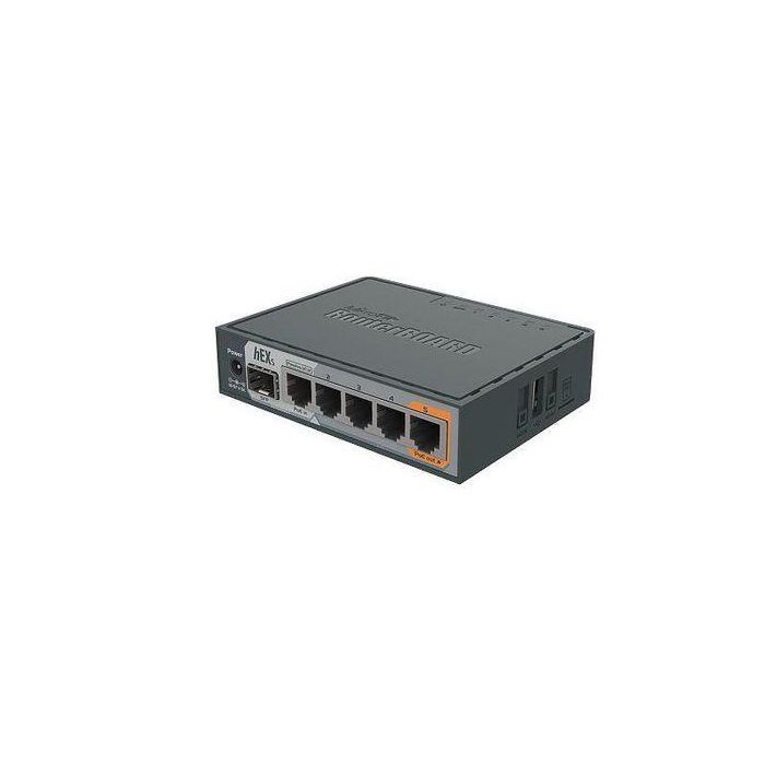 MikroTik hEX S Router Gigabit Ethernet 5 Puertos SFP PoE CPU Dual Core 880MHz 256MB RAM RouterOS L4 Cifrado IPsec 1
