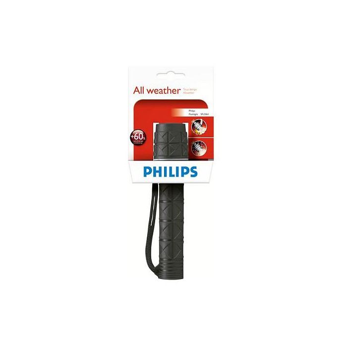 Philips Linterna SFL3361/10 - Linterna de Mano LED - A Prueba de Agua - Negro - Caucho - Funciona con 2 Pilas AA Philips Linterna SFL3361/10 - Linterna de Mano LED - A Prueba de Agua - Negro - Caucho - Funciona con 2 Pilas AA
